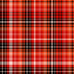 Seamless pattern in black, red and orange colors for plaid, fabric, textile, clothes, tablecloth and other things. Vector image.