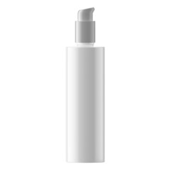 Slim Plastic Bottle Cosmetic with Pump Isolated