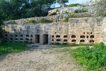 The Roman apiary (beehives) on the Xemxija Heritage Walk, Xemxija, Malta.