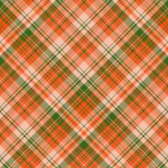 Seamless pattern in orange and green colors for plaid, fabric, textile, clothes, tablecloth and other things. Vector image. 2