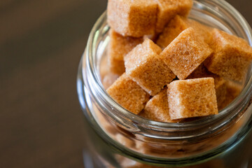 brown sugar cubes close up