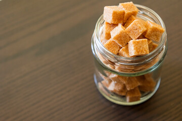 brown sugar cubes close up