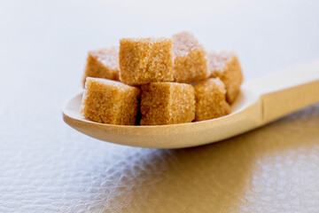 brown sugar cubes close up