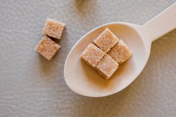 brown sugar cubes close up