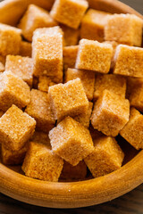brown sugar cubes close up