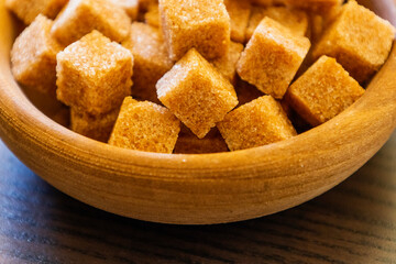 brown sugar cubes close up