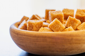 brown sugar cubes close up