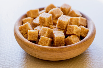 brown sugar cubes close up
