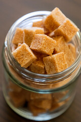 brown sugar cubes close up
