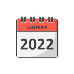 Calendar For 2022 Year Vector Icon Illustration. 2022 Calendar Flat Icon