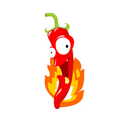 Cartoon red hot chili pepper character