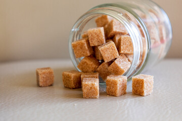 brown sugar cubes close up