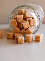 brown sugar cubes close up