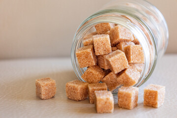 brown sugar cubes close up
