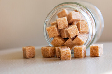 brown sugar cubes close up