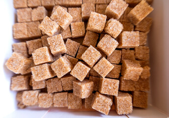 brown sugar cubes close up