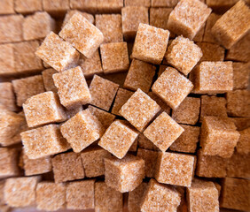 brown sugar cubes close up