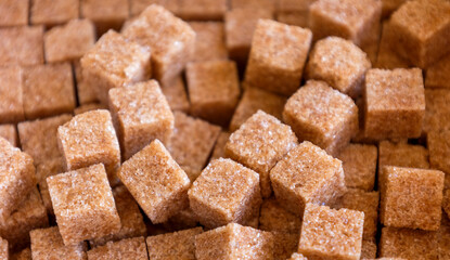 brown sugar cubes close up