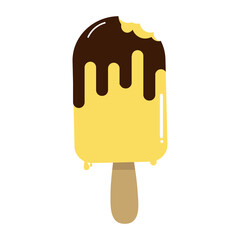 bitten yellow stick ice cream