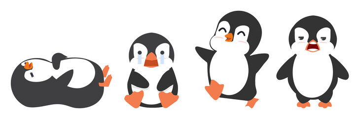 Cute little penguin vector isolated on white © focus_bell