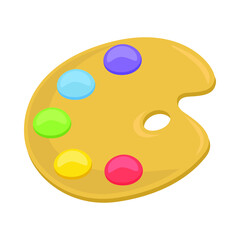 Paint Palette Sign Emoji Icon Illustration. Art Vector Symbol Emoticon Design Clip Art Sign Comic Style.