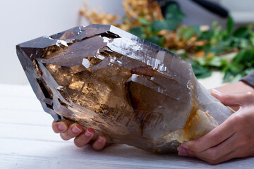   smoky, .mineral specimen stone rock geology gem crystal