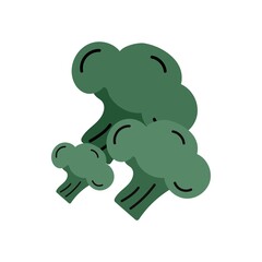 Icon of broccoli in trendy cartoon style