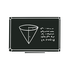 Geometry Chalk Icon Silhouette Illustration. Math Education Formula Vector Graphic Pictogram Symbol Clip Art. Doodle Sketch Black Sign.