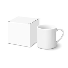 White mug and gift box