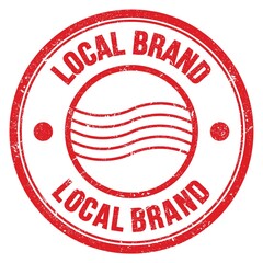 LOCAL BRAND text written on red round postal stamp sign