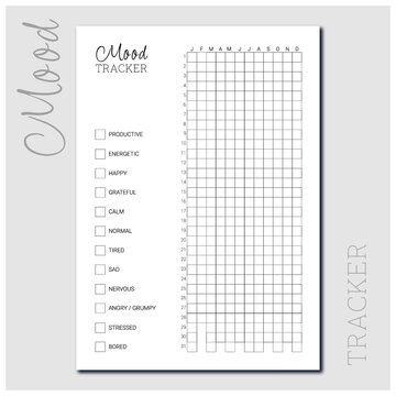Mood tracker from a collection of simple design planners and trackers to every day use, home essentials and wellness essentials. 

For exclusive designs: www.renatapaulo.com