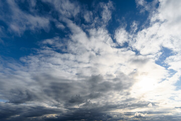 beautiful dark dramatic sky with stormy clouds before the rain or snow