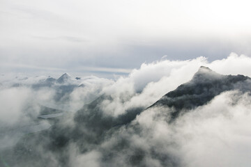 clouds over the mountains