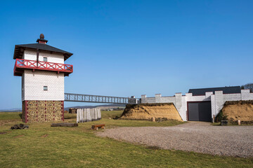 A watchtower of the Limes fort in Pohl/Germany in the Taunus 
