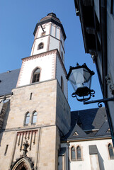 Fototapeta na wymiar St Thomas church in Leipzig with old lantern