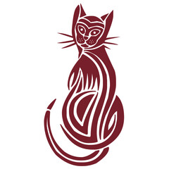 Silhouette of Cat Sitting