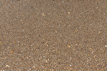 Sand on the beach for background. Brown beach sand texture as background.