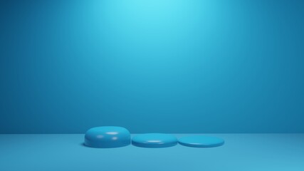 sale podium, blue stage to show your produce in studio and display in showroom, Special offer composition concept and 3d illustration