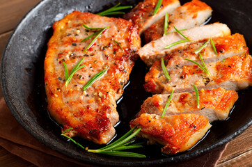 Baked pork steaks