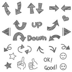 矢印セット　モノクロ