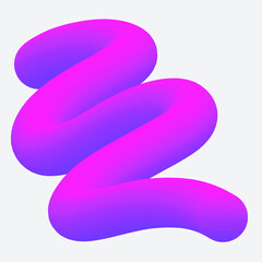 Vector 3D gradient spiral heart. Abstract colorful spiral. Abstract 3D shape. Modern color of 2022