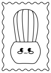 Kawaii  Home Plants Coloring Pages Printable 