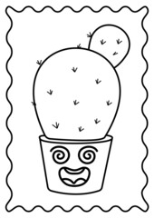 Kawaii  Home Plants Coloring Pages Printable 