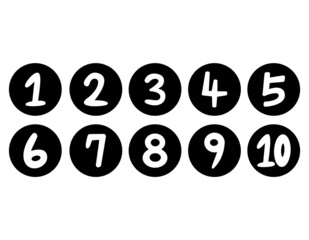 数字のイラスト　手書き　ベクターイラスト