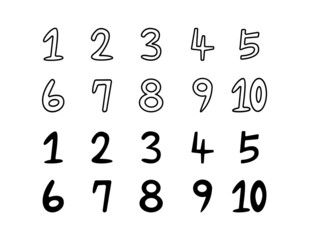 数字のイラスト　手書き　ベクターイラスト