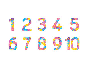 数字のイラスト　カラフル　ベクターイラスト