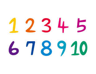 数字のイラスト　手書き　ベクターイラスト