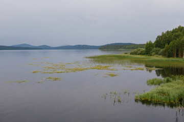 Beautiful view on a lake in South Ural mountains