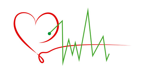 herz mit  herzfrequenz