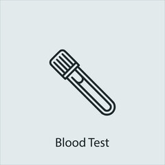 blood test icon vector icon.Editable stroke.linear style sign for use web design and mobile apps,logo.Symbol illustration.Pixel vector graphics - Vector